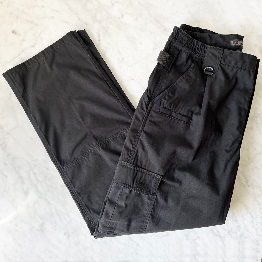 5.11 Tactical Mens 34x32 Black Cargo Pants Style 74273 Ripstop Utility